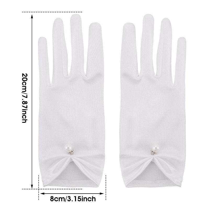 Yolev Satin Gloves for Women - Wrist Length Opera Wedding Banquet Dress Gloves for Dinner Party - Image 2