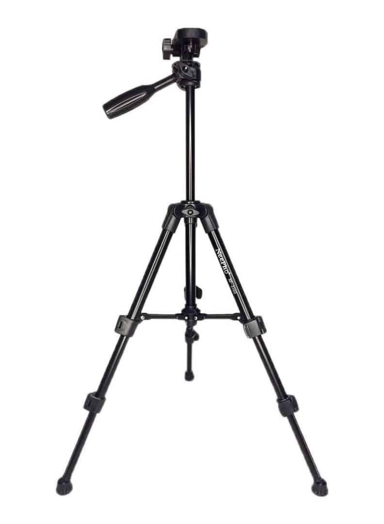 ني فو حامل ثلاثي القوائم قابل للتعديل من نيفو NP-3160S مع حامل للهاتف، مثبت كاميرا محمول، أسود - Image 3