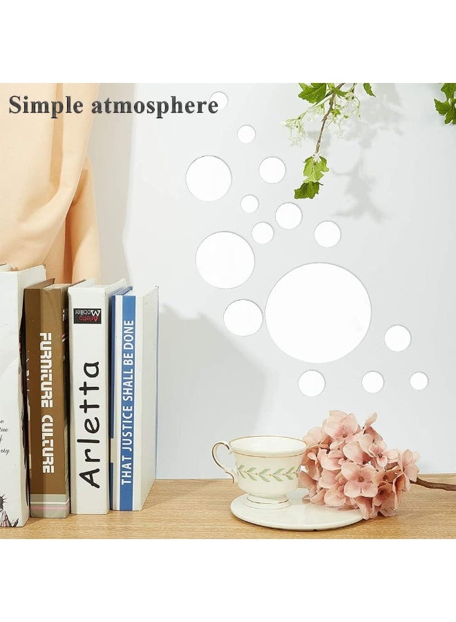 TPGP مرآة دائرية ذاتية اللصق من TPGP، عبوة من 30 ملصق مرآة دائري، ملصقات مرآة أكريليك، بساطة أنيقة، للمنزل، المزرعة، غرفة المعيشة، ديي، تزيين غرفة النوم (فضي) - Image 4