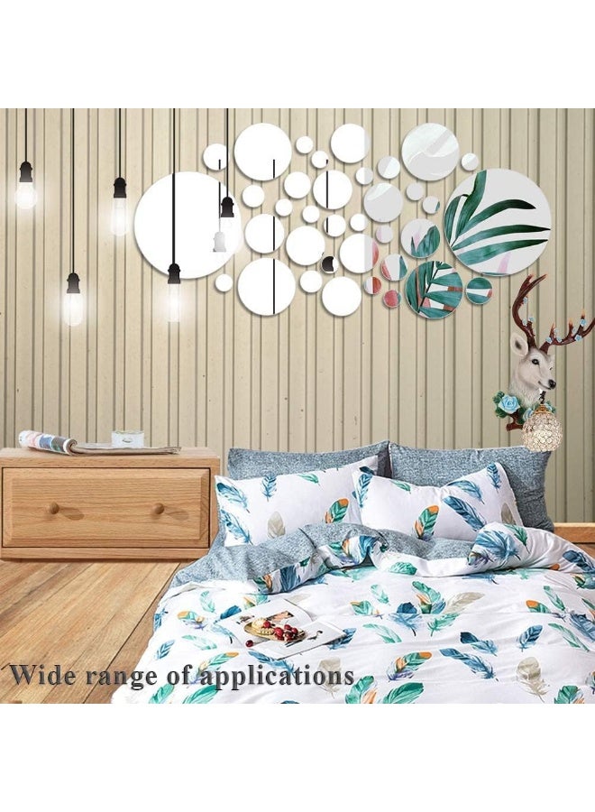 TPGP مرآة دائرية ذاتية اللصق من TPGP، عبوة من 30 ملصق مرآة دائري، ملصقات مرآة أكريليك، بساطة أنيقة، للمنزل، المزرعة، غرفة المعيشة، ديي، تزيين غرفة النوم (فضي) - Image 5