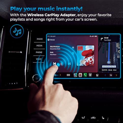 AutoSky Wireless CarPlay Adapter 2025 Pro Slim Edition - Smallest and Fastest Wireless CarPlay Adapter - AutoSky - Factory Wired CarPlay Cars – USB-A and USB-C Cables – Wired CarPlay Required - Image 4