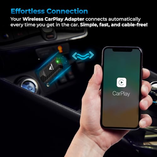 AutoSky Wireless CarPlay Adapter 2025 Pro Slim Edition - Smallest and Fastest Wireless CarPlay Adapter - AutoSky - Factory Wired CarPlay Cars – USB-A and USB-C Cables – Wired CarPlay Required - Image 2