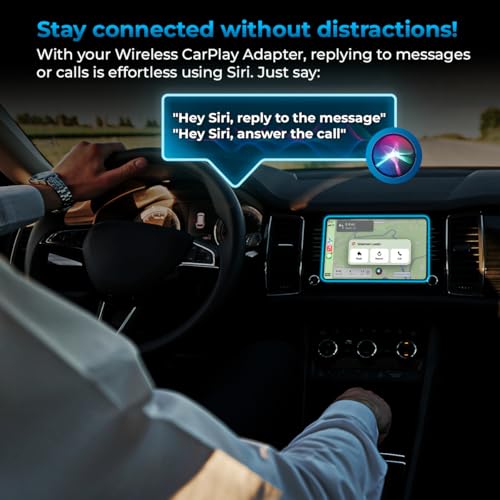 AutoSky Wireless CarPlay Adapter 2025 Pro Slim Edition - Smallest and Fastest Wireless CarPlay Adapter - AutoSky - Factory Wired CarPlay Cars – USB-A and USB-C Cables – Wired CarPlay Required - Image 5
