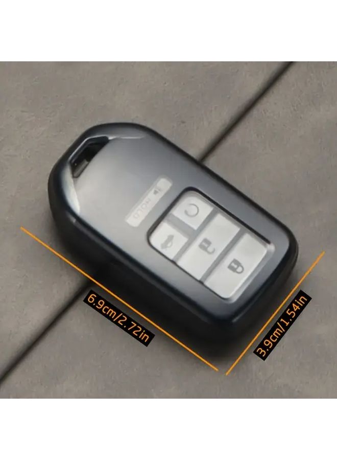 Transparent Black TPU Car Key Cover For Honda Accord Civic Odyssey CR-V Durable Protective Case With Metal Key Ring - Image 2