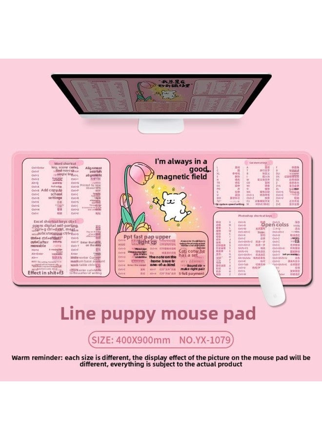 Home Office Desktop Extension Pad Laptop Keyboard Hand Pad Small Fresh Mouse Pad Shortcut Key Complete Book-Color:300x800mm5mm-Pattern:Yx-1077【lying Flat, Lying Flat】