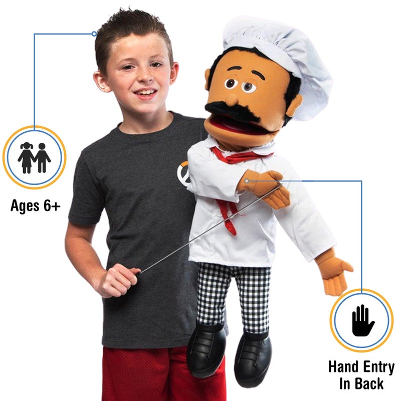 Silly Puppets 25 Chef Luigi Full Body Ventriloquist Style Puppet - Image 3