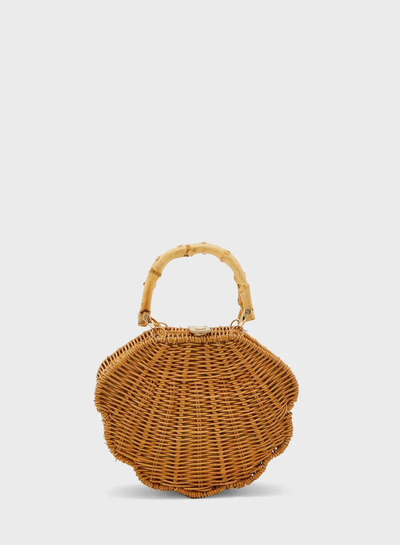 TOPSHOP Sicily Straw Shell Grab Bag