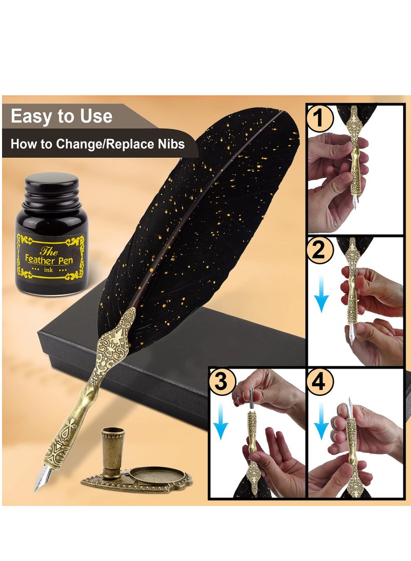 KASTWAVE Calligraphy Pen Set, Feather Pen, Calligraphy Pen Set, Quill And Ink Set, Calligraphy Set For Beginners, Feather Pen And Ink Set, Quill Pen And Ink Set, Quill Pen - Image 3