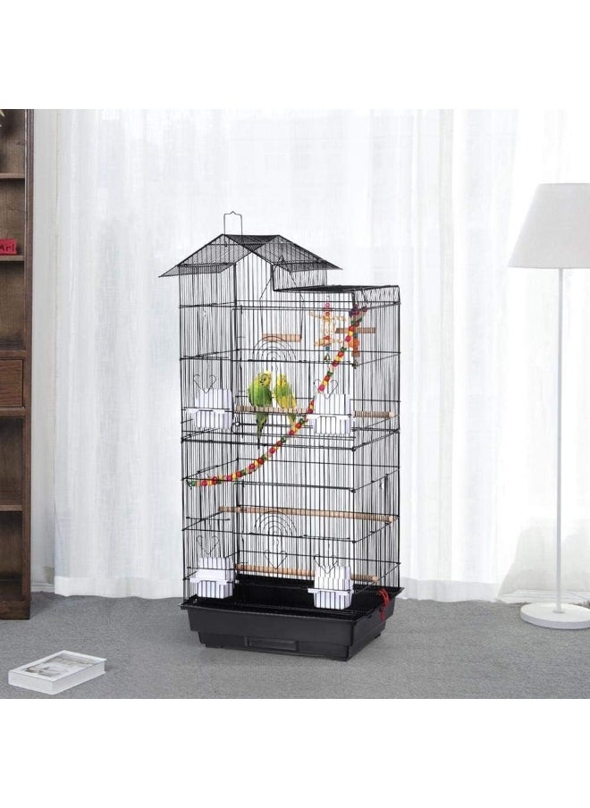 Egardenkart Roof Top Large Bird Cage With Rolling Stand For Cockatiel Sun Conure Parakeet  - Image 3