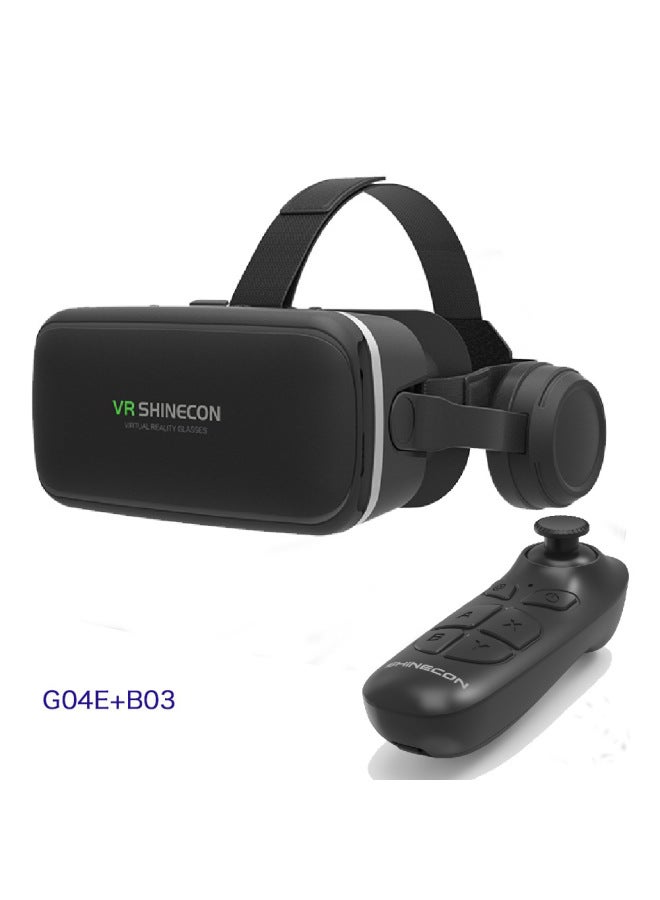 Vrshinecon Vr Glasses Phantom 6th Gen G04e Earphone Version Mobile 3d Virtual Reality Helmet Large Screen 7-Color:G04E + B03 Handle - Image 1