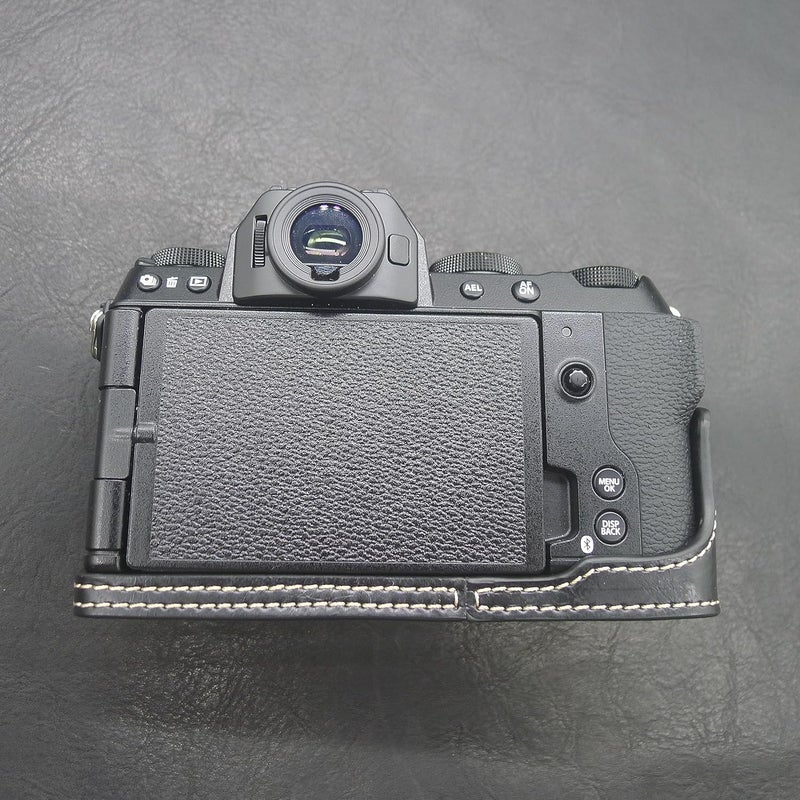 Rieibi Fuji XS20 XS20 Case  Quality PU Leather Half Case for Fujifilm XS20 Digital Camera  Body Protective Grip Case for Fujifilm XS20 XS20  Black - Image 2