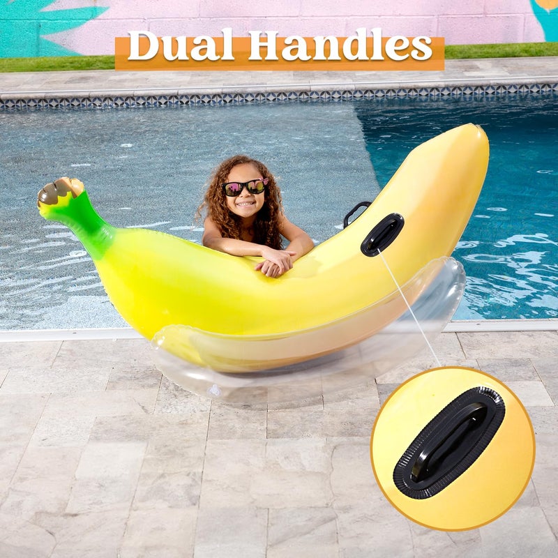 Sloosh Inflatable Banana Pool Float - Ride on Banana Pool Floats Funny Swimming Pool Party Decorations - Image 4