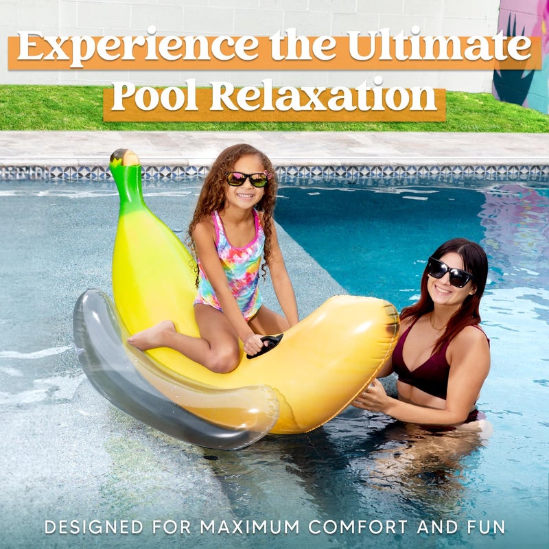 Sloosh Inflatable Banana Pool Float - Ride on Banana Pool Floats Funny Swimming Pool Party Decorations - Image 2