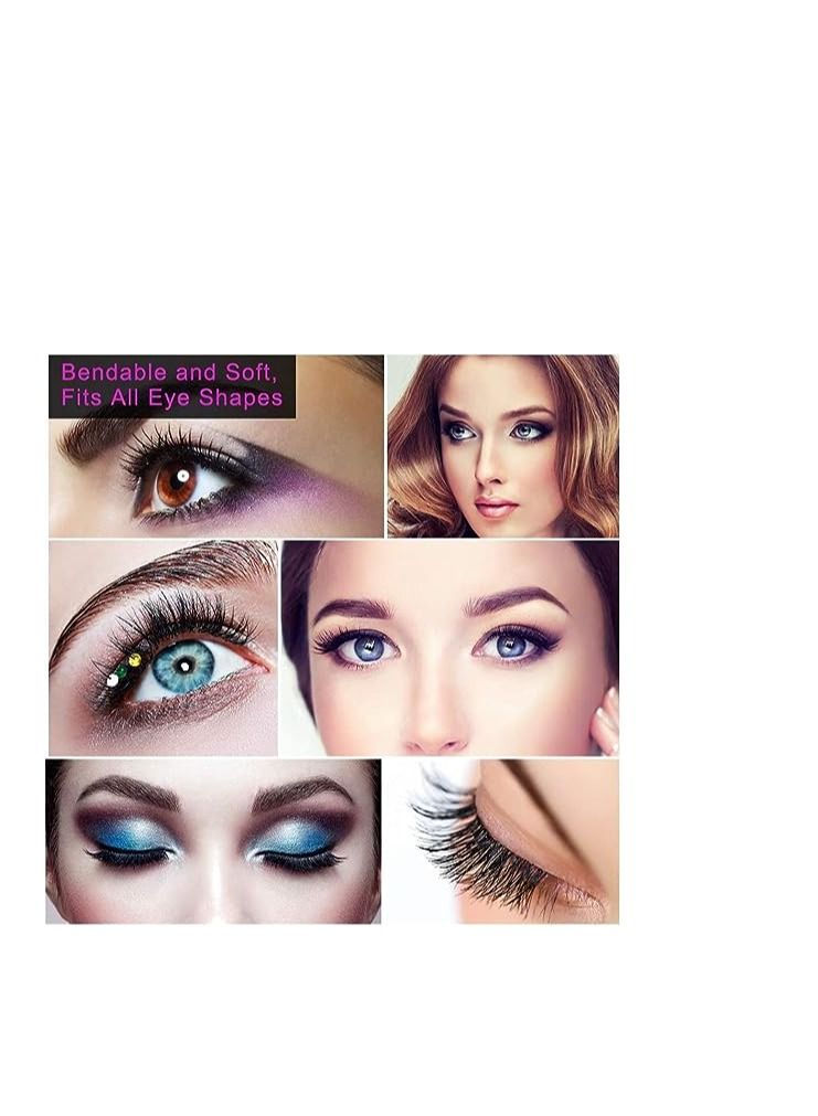 ORiTi False Eyelashes, 5 Pairs 3D Natural Fluffy Lashes, Hand-made Dramatic Thick Crossed Cluster Eye Lashes,Reusable Soft Long Lashes Pack for Makeup (G801) - Image 4