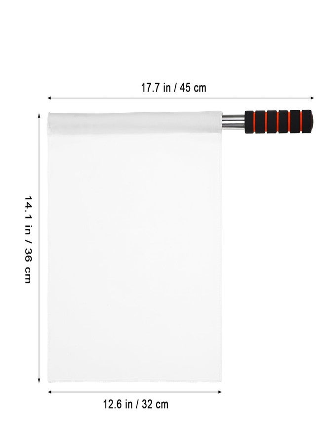 Sewroro 4pcs Sports Linesman Flags Referee Flag Flag Track and Field Events Flags with Stainless Steel Pole Stick (White) - Image 5