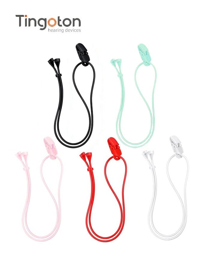Tingoton 5 Pieces Hearing Aid Accessories for Adults, Seniors, Kids - Adjustable Hearing Aid Clip, Hearing Aid Holder with Clip, Anti-Lost Hearing Aid Lanyard Straps for Various Hearing Devices.  - Image 1