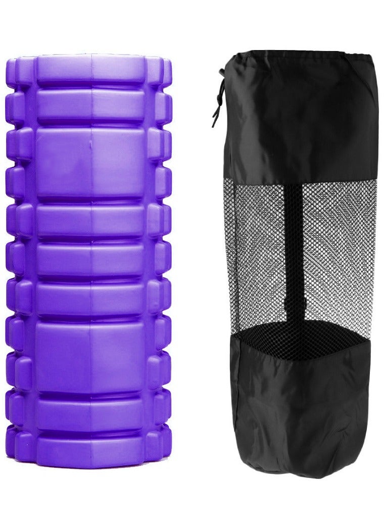Generic Yoga Foam Roller for Deep Tissue Massage Muscle with Carry Bag, Purple - Image 1