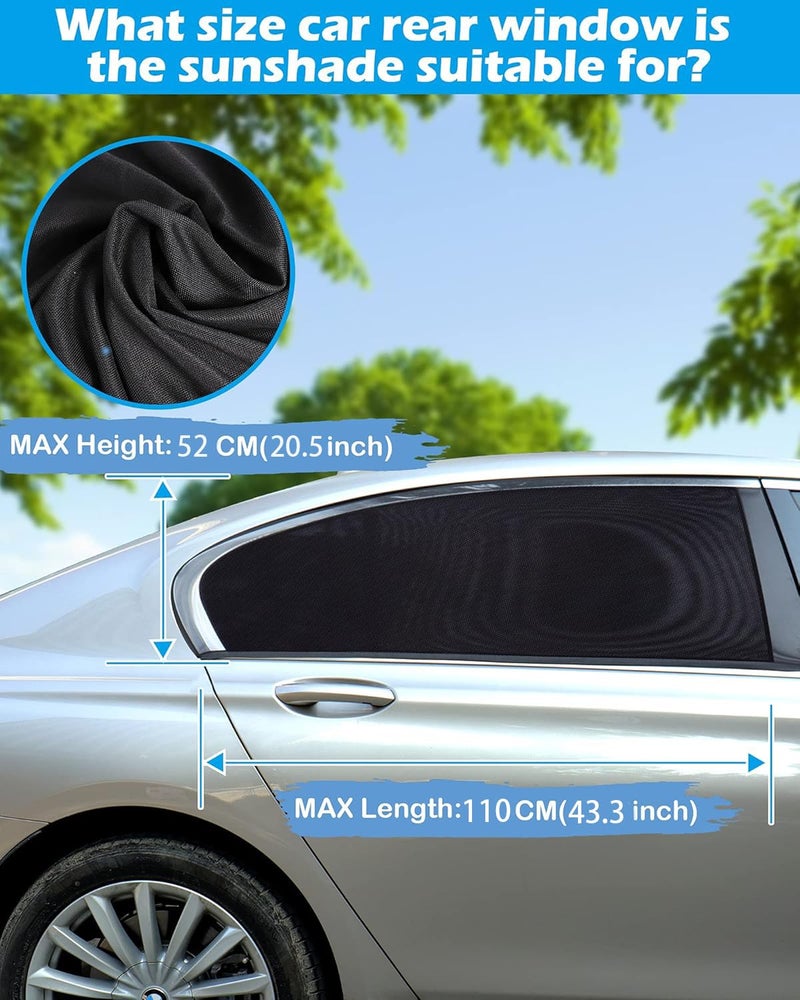 Tevlaphee Car Sunshade Kids, Universal Sun Visor Car Net Sunscreen Baby with Certified UV for Side Window Mesh Material Protects Passenger Baby, Children & Pets(L) (L) - Image 2