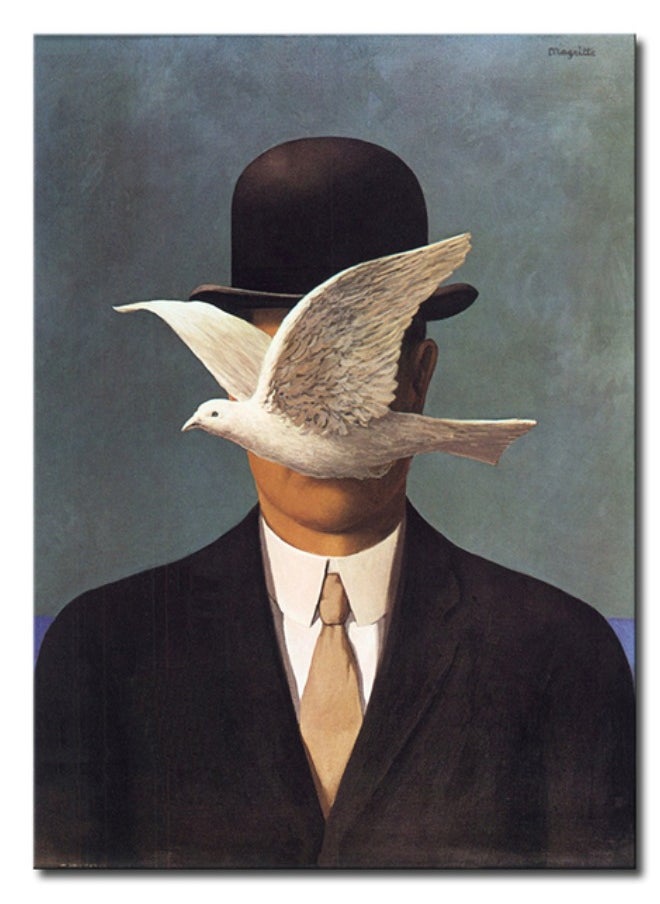 Generic - famous,painting,art,man,in,a,bowler,hat,canvas,painting,printing,posters,prints,wall,pictures,living,room,decor,home,decoration - Image 1