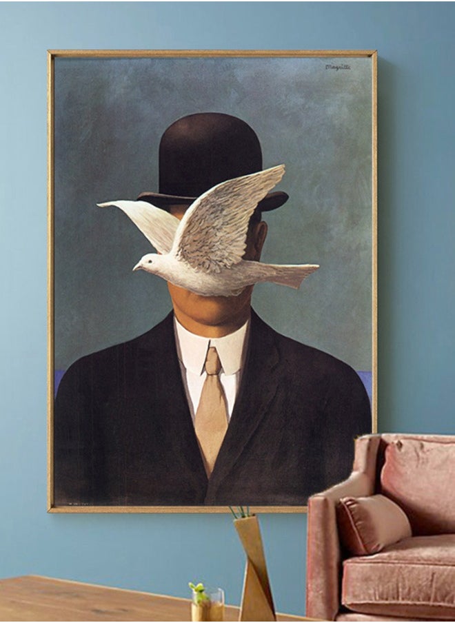Generic - famous,painting,art,man,in,a,bowler,hat,canvas,painting,printing,posters,prints,wall,pictures,living,room,decor,home,decoration - Image 1