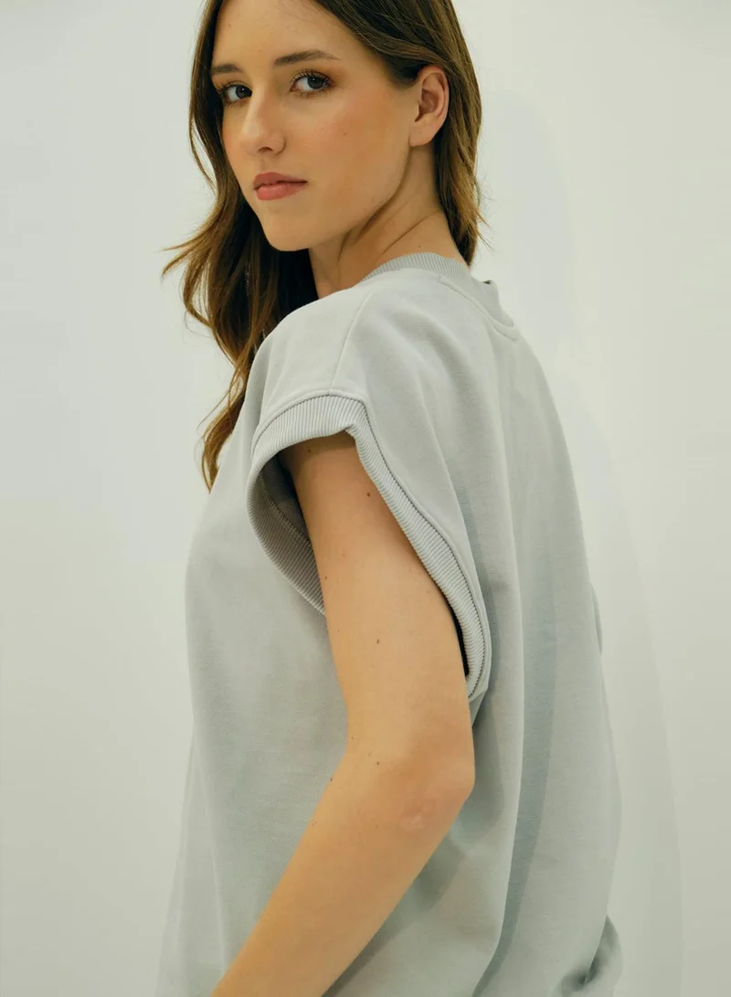 Virgio VIRGIO Cotton Oversized V-Neck T-Shirt