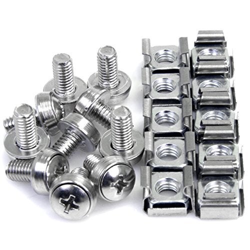 StarTech.com M6 Screws and Cage Nuts - 50 Pack - M6 Mounting Screws and Cage Nuts for Server Rack and Cabinet - Silver , TAA (CABSCREWM6) - Image 2