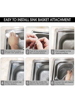 PAVITYAKSH PAVITYAKSH 2 Pack Sink Basket, Corner Kitchen Sink Strainer Basket, Kitchen Triangular Sink Filter Multifunctional Drain Shelf for Food Catcher (Gray)  - Image 4