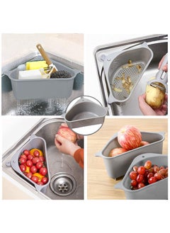 PAVITYAKSH PAVITYAKSH 2 Pack Sink Basket, Corner Kitchen Sink Strainer Basket, Kitchen Triangular Sink Filter Multifunctional Drain Shelf for Food Catcher (Gray)  - Image 3