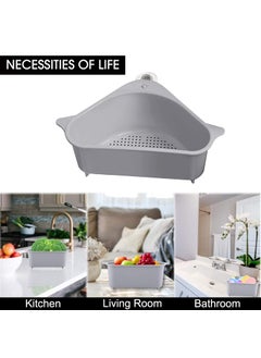 PAVITYAKSH PAVITYAKSH 2 Pack Sink Basket, Corner Kitchen Sink Strainer Basket, Kitchen Triangular Sink Filter Multifunctional Drain Shelf for Food Catcher (Gray)  - Image 5