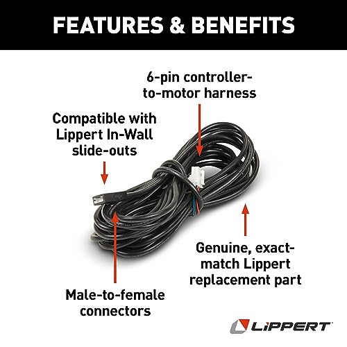 Lippert Components Lippert Replacement 35' Male-to-Female 6-Pin Controller-to-Motor Harness for In-Wall RV Slide-Out Systems, Exact-Match Connectors, Fits 5th Wheel RVs, Travel Trailers, Motorhomes - 238992 - Image 4