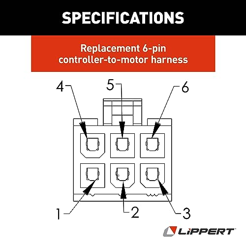 Lippert Components Lippert Replacement 35' Male-to-Female 6-Pin Controller-to-Motor Harness for In-Wall RV Slide-Out Systems, Exact-Match Connectors, Fits 5th Wheel RVs, Travel Trailers, Motorhomes - 238992 - Image 3