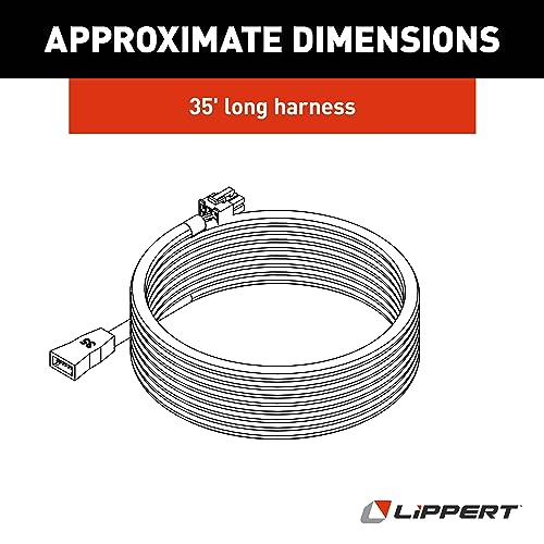 Lippert Components Lippert Replacement 35' Male-to-Female 6-Pin Controller-to-Motor Harness for In-Wall RV Slide-Out Systems, Exact-Match Connectors, Fits 5th Wheel RVs, Travel Trailers, Motorhomes - 238992 - Image 2