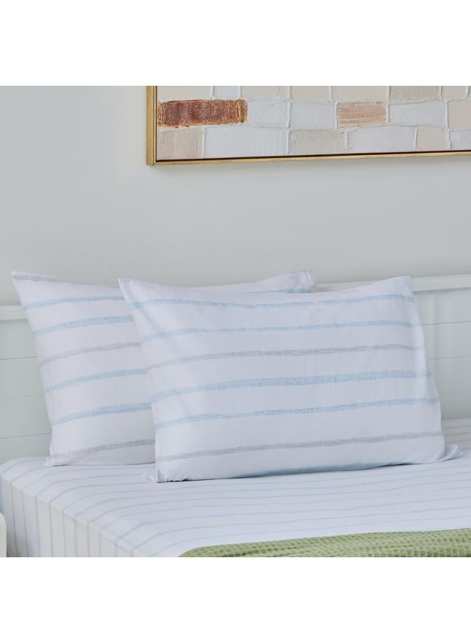 Aurora Jason 2-Piece Printed Cotton Pillow Cover Set - 50x75 cm