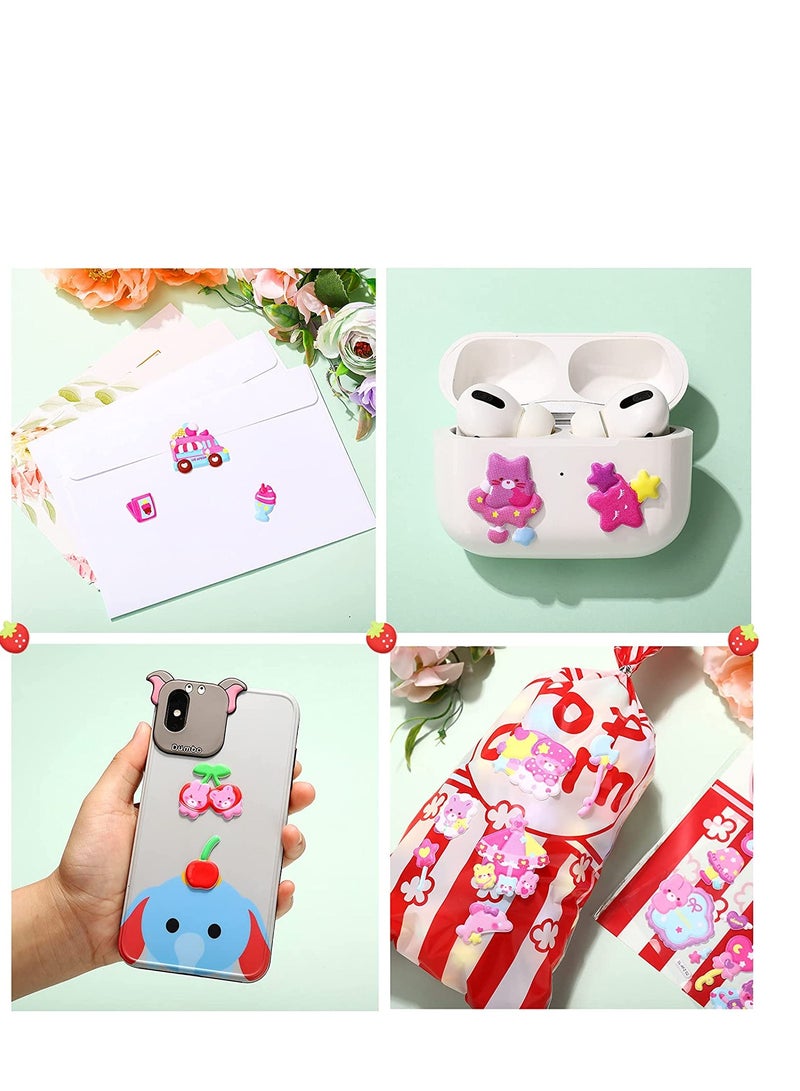 3D Foam Animal Stickers for Kids - 4 Sheets of Waterproof Bear & Heart Decals, Perfect for Water Bottles, Birthday Gifts, Party Supplies & Scrapbooking - Image 4