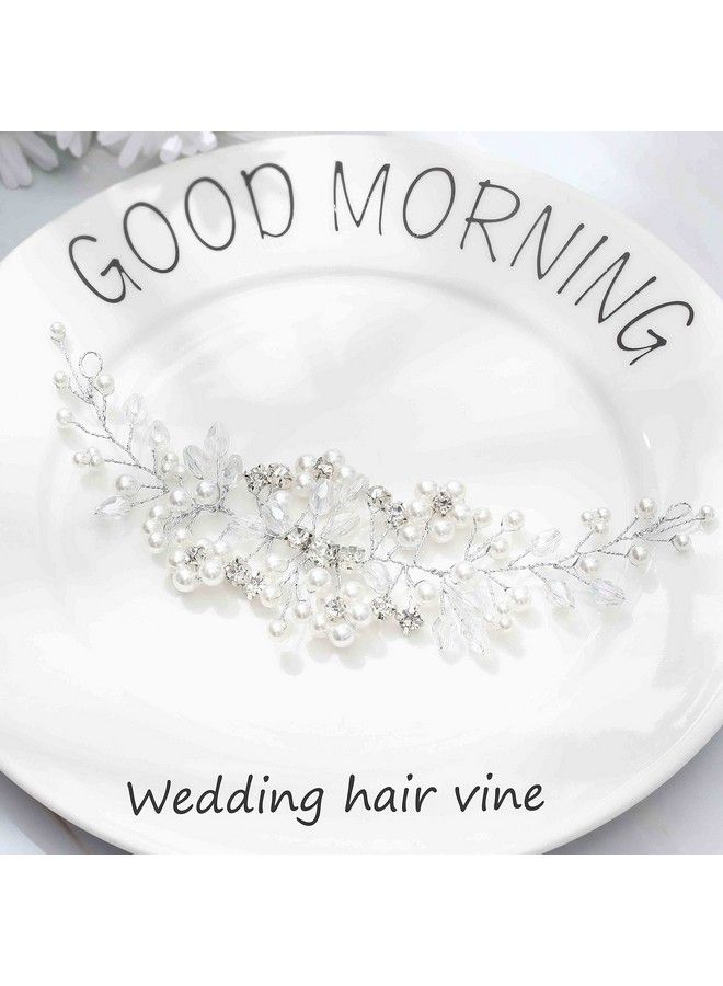 JONKY Bride Wedding Hair Accessories Silver Rhinestone Headbands Headpieces Bridal Hair Vine For Brides - Image 3