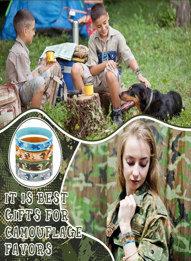 Inbagi 90 Pcs Camouflage Military Dog Tags Set Including 30 Camouflage Acrylic Military Dog Tags 30 Camouflage Rubber Wristbands 30 Steel Chain for Kids Women Men Gifts Birthday Party Supplies - Image 5
