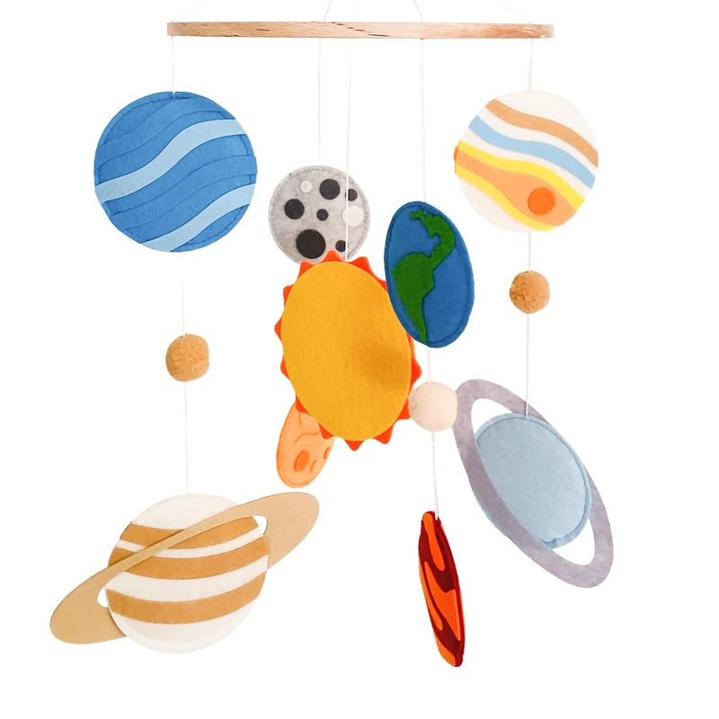 Vlokup Solar System Mobile for Crib Space Mobile Planet Mobile for Boys Girls Baby Crib Mobile Nursery Mobile for Kids Space Themed Nursery Decor Space