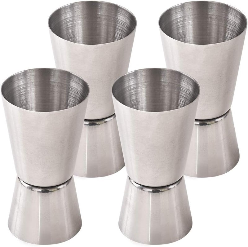 Newk Cocktail Jigger, 0.85 & 1.7 Oz (25 & 50 ML) Stainless Steel Bar Jigger (Set of 4) - Image 1