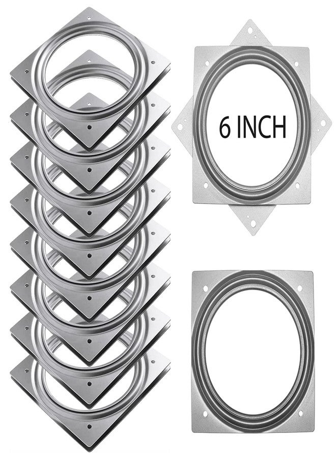 RHBLME 8 Pack Lazy Susan Hardware, 6 Inch Silver Lazy Susan Turntable Bearing 5/16" Thick 500lbs for Turntable, Serving Trays, Kitchen Storage Racks, Craft Table, Rotating Bearing Plate - Image 1