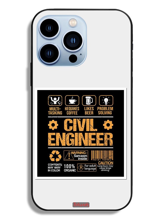 Tolwak Apple iPhone 13 Pro Protective Case Civil Engineer Sticker - Image 2