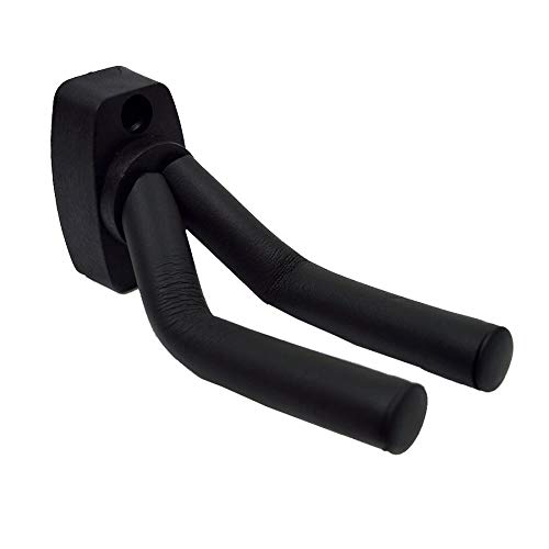 Mozart Guitar Wall Hanger Stand | Guitar Wall Mount with Square Plastic Base & Steel Arms with Protective Sleeves – 1 Pack, Black - Image 5