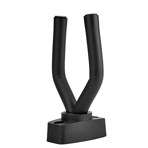 Mozart Guitar Wall Hanger Stand | Guitar Wall Mount with Square Plastic Base & Steel Arms with Protective Sleeves – 1 Pack, Black - Image 3