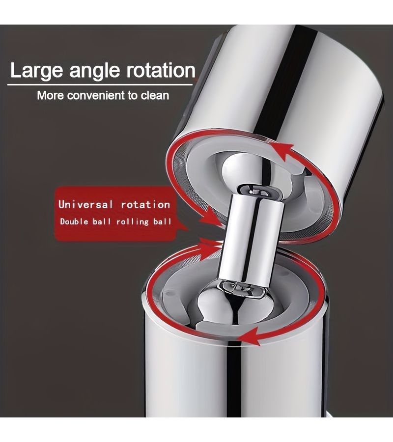 Silvery Multi Function Kitchen Faucet Aerator Universal Swivel Water Saving Splash Proof - Image 4