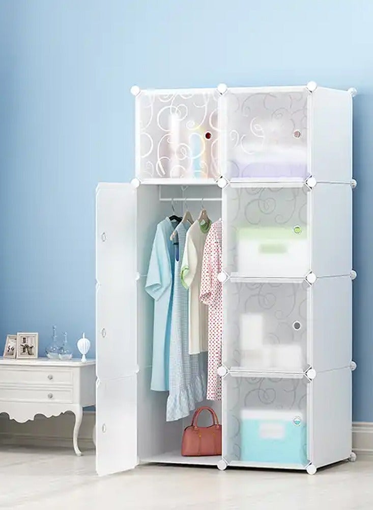 DubaiGallery 8 -Cube Plastic Shoe Storage Organizer Units, Stackable Shoe Organizing Rack, Closed Shoe Organizer Boxes Bins with Doors, Space Saving Shoe Storage Cabinet for Heels, Boots, Slippers