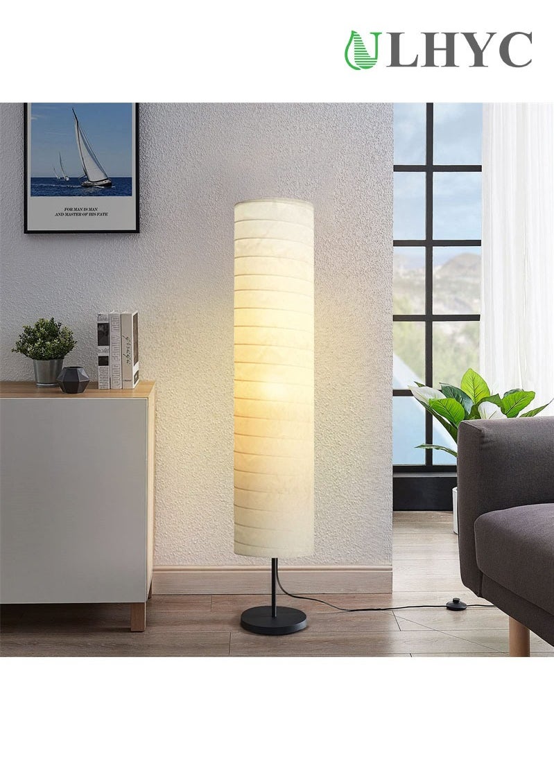 Foldable Minimalist Style Paper Lamp Warm Light Bedroom Living Room Classic Modern Vertical Paper Floor Lamp White 116x22 cm 12 Watt 