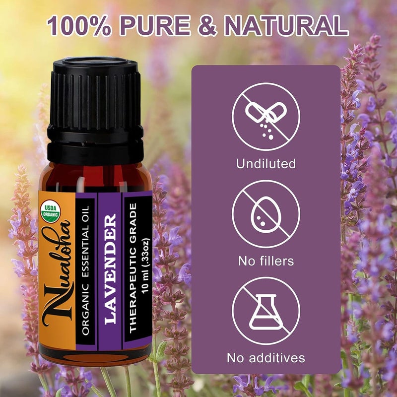 Nualoha Organic Lavender Essential Oil, Bulgarian Pure Natural Lavender Oil for Aromatherapy, Diffuser, Relaxation, Skin And Hair Care - 10 ML - Image 3