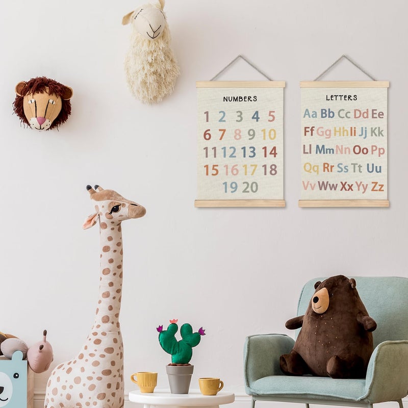 Supwhd Classroom Wall Decor, Numbers and Alphabet Educational Wall Art Poster, Alphabet ABC Numbers from 1 to 20 Poster Wall Decor for Toddler Kids Room Playroom Classroom, 12x16 Set of 2 - Image 4