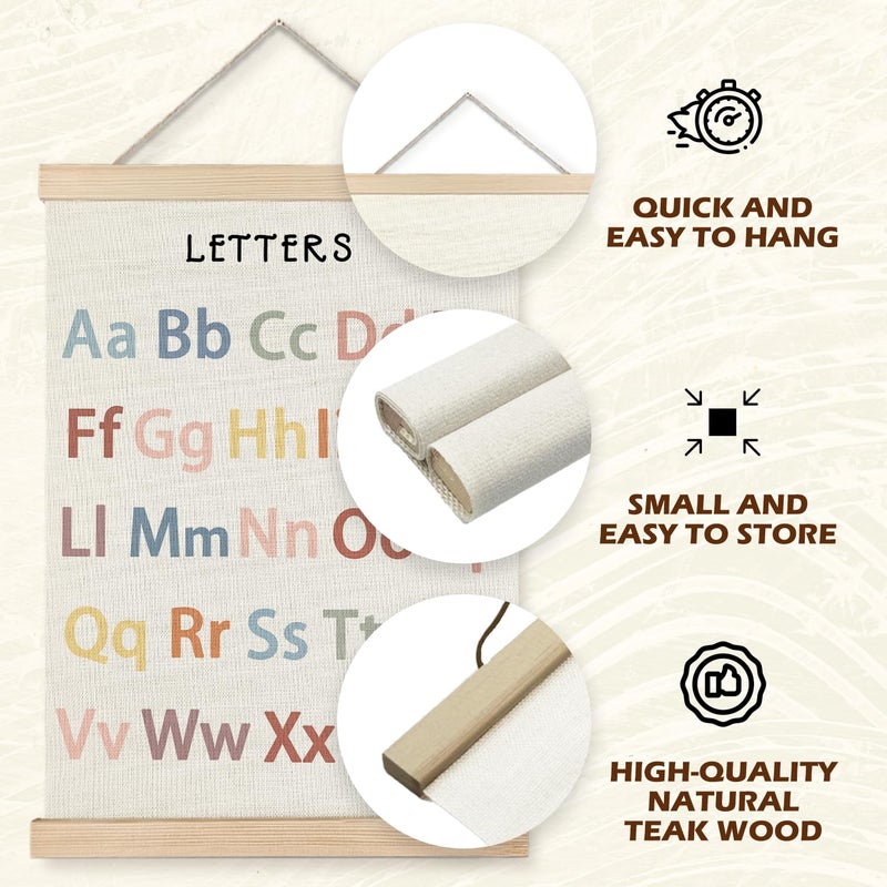 Supwhd Classroom Wall Decor, Numbers and Alphabet Educational Wall Art Poster, Alphabet ABC Numbers from 1 to 20 Poster Wall Decor for Toddler Kids Room Playroom Classroom, 12x16 Set of 2 - Image 5