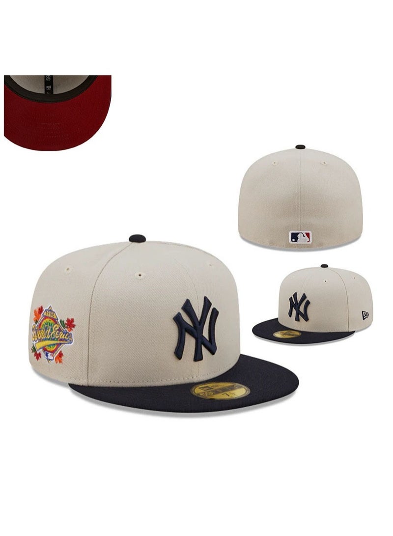 3D Embroidered Fitted New York Yankees MLB Baseball Team Cap with Closed Back for Sun Protection