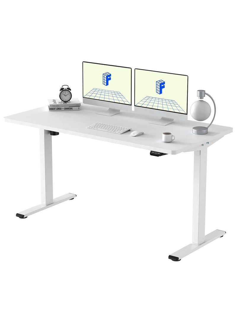 Mahmayi Flexispot EG1 Height-Adjustable Desk Electric 2-Way Telescope with Table Top White, Frame White, 140 x 70 cm - Image 1